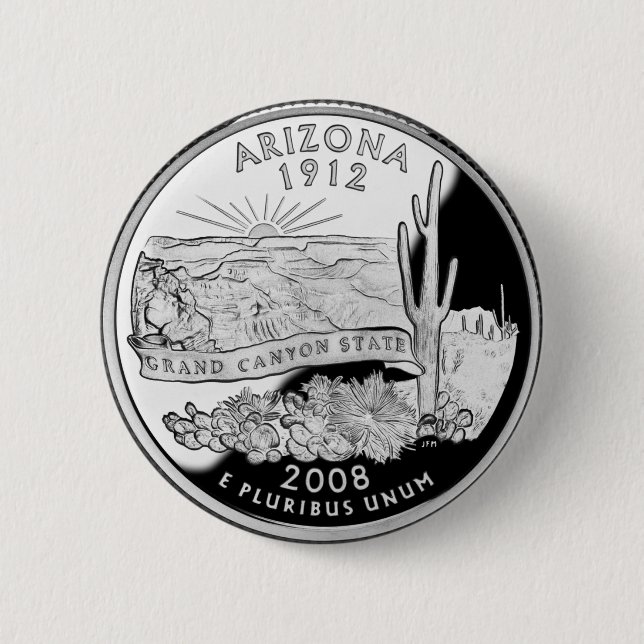 Chapa Redonda De 5 Cm Barrio Estatal de Faux Arizona (Anverso)