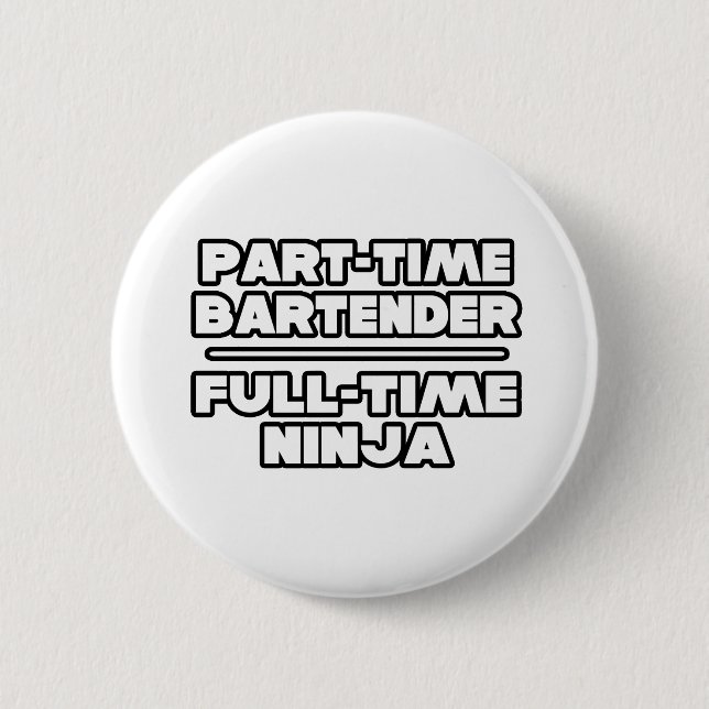 Chapa Redonda De 5 Cm Bartender/Ninja (Anverso)