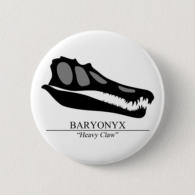 Chapa Redonda De 5 Cm Baryonyx Skull (Anverso)