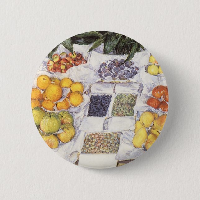 Chapa Redonda De 5 Cm Base de frutas de Gustave Caillebotte, arte vintag (Anverso)