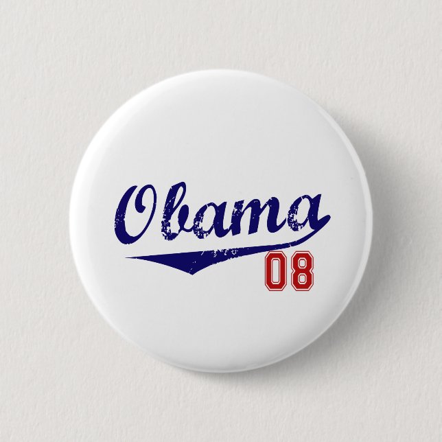 Chapa Redonda De 5 Cm baseall de obama (Anverso)