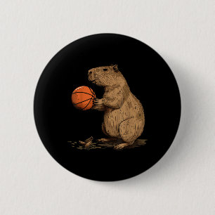Chapa Redonda De 5 Cm Basketball Animal Art Basketball Lover Capybara Dr