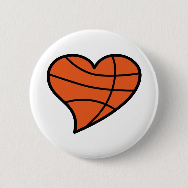 Chapa Redonda De 5 Cm Basketball Heart (Anverso)