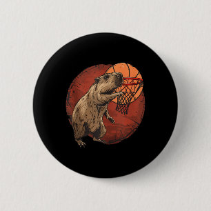 Chapa Redonda De 5 Cm Básquetbol Artesanía Básquetbol Capybara Drawi