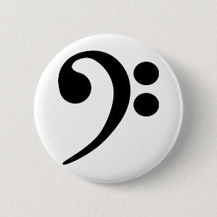 Chapa Redonda De 5 Cm Bass Clef