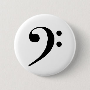 Chapa Redonda De 5 Cm Bass Clef Music