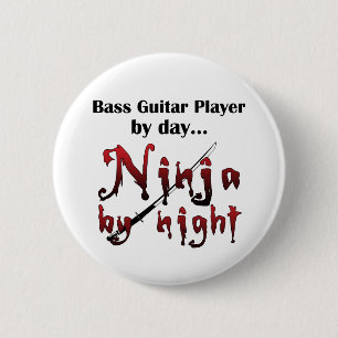 Chapa Redonda De 5 Cm Bass Guitar Ninja