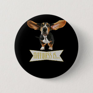 Chapa Redonda De 5 Cm Basset Hound Dog Lover Vintage Cottage Basset Dog