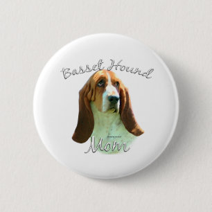 Chapa Redonda De 5 Cm Basset Hound Mom 2