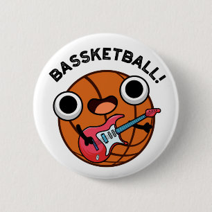 Chapa Redonda De 5 Cm Bassketball Funny Baloncesto Music Pun