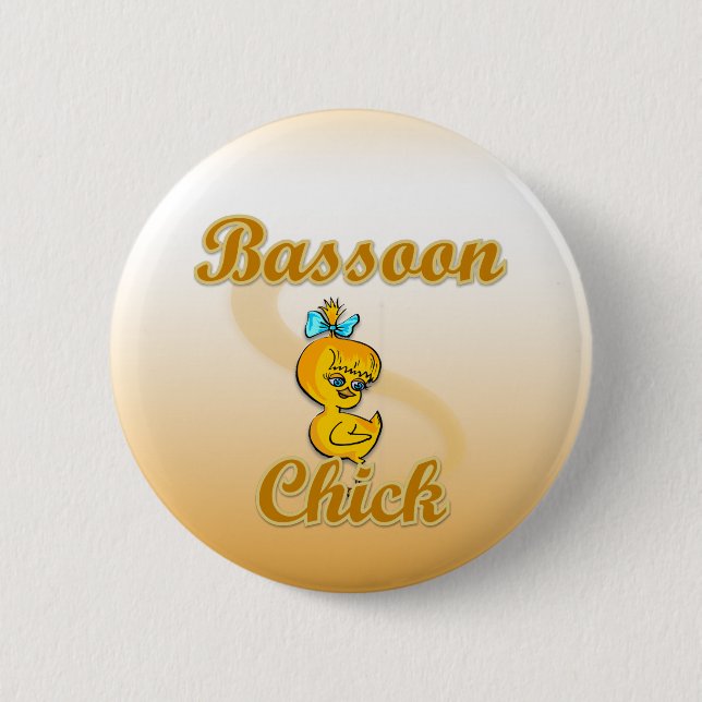 Chapa Redonda De 5 Cm Bassoon Chick (Anverso)