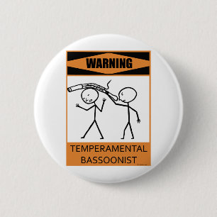 Chapa Redonda De 5 Cm Bassoonist temperamental amonestador