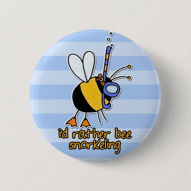Chapa Redonda De 5 Cm bastante abeja que bucea (Anverso)