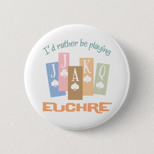 Chapa Redonda De 5 Cm Bastante Euchre retro del juego