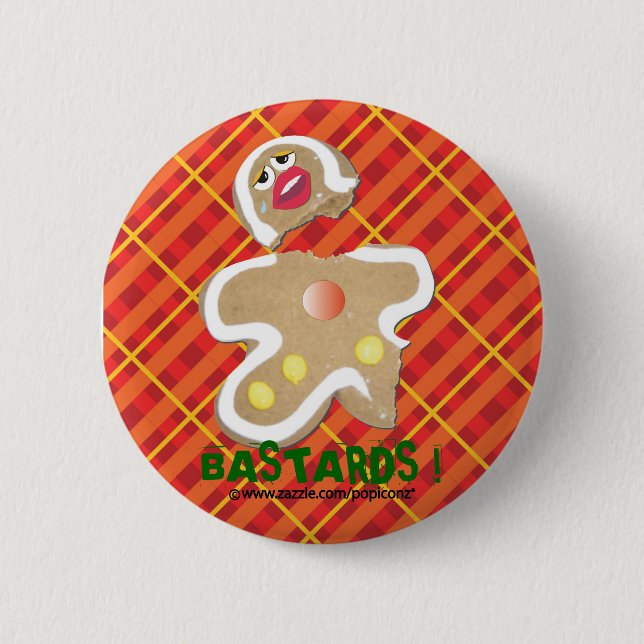 Chapa Redonda De 5 Cm "BASTARDOS!" perno chistoso de la galleta del (Anverso)