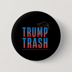 Chapa Redonda De 5 Cm Basura de Trump 2024 Desnuda Para Trump Funny Te