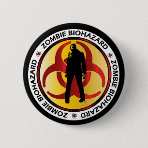 Chapa Redonda De 5 Cm Basura del Biohazard del zombi