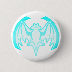 Chapa Redonda De 5 Cm Bat Cyan Inv El MUSEO Regalos Zazzle