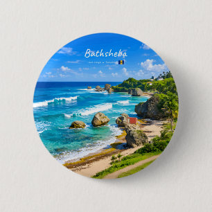 Chapa Redonda De 5 Cm Bathsheba, Barbados - Costa de playa tropical