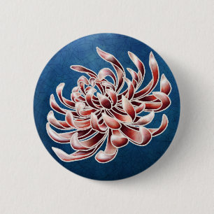 Chapa Redonda De 5 Cm Batik Chrysanthemum