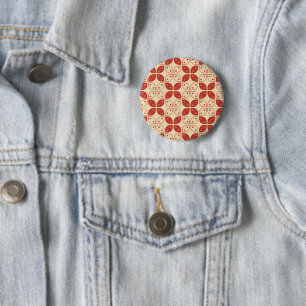 Chapa Redonda De 5 Cm Batik Kawung, patrón indonesio, javanés, étnico