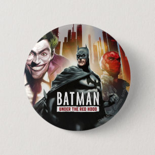 Chapa Redonda De 5 Cm Batman Bajo La Capucha Roja