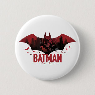 Chapa Redonda De 5 Cm Batman Gotham Icono Carmesí