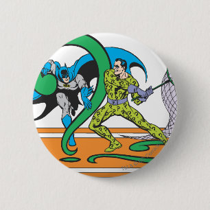 Chapa Redonda De 5 Cm Batman lucha contra Riddler