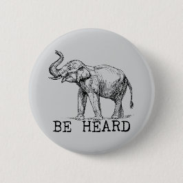 Chapa Redonda De 5 Cm Be Heard Cute Elephant