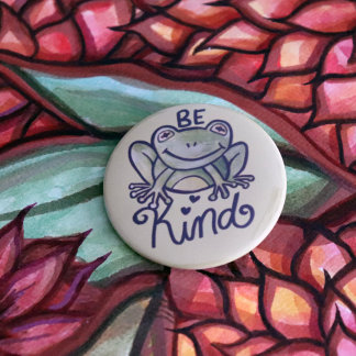 Chapa Redonda De 5 Cm Be Kind Frog