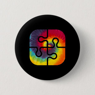 Chapa Redonda De 5 Cm Be Kind Puzzle Pieces Tie Dye Cue Autism Awares