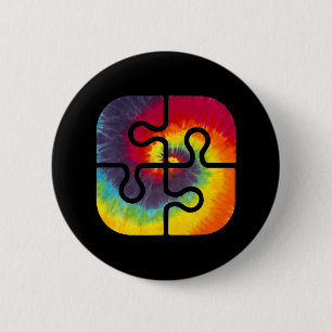 Chapa Redonda De 5 Cm Be Kind Puzzle Pieces Tie Dye Cue Autism Awares