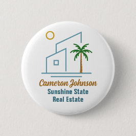 Chapa Redonda De 5 Cm Beach Real Estate Company Cute Custom Name Tag