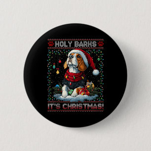 Chapa Redonda De 5 Cm Beagle Christmas Tree Ilumina Decoraciones Perro L