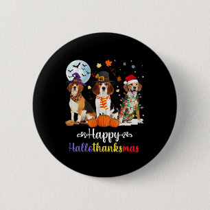 Chapa Redonda De 5 Cm Beagle Dog Halloween Feliz Navidad Halloth