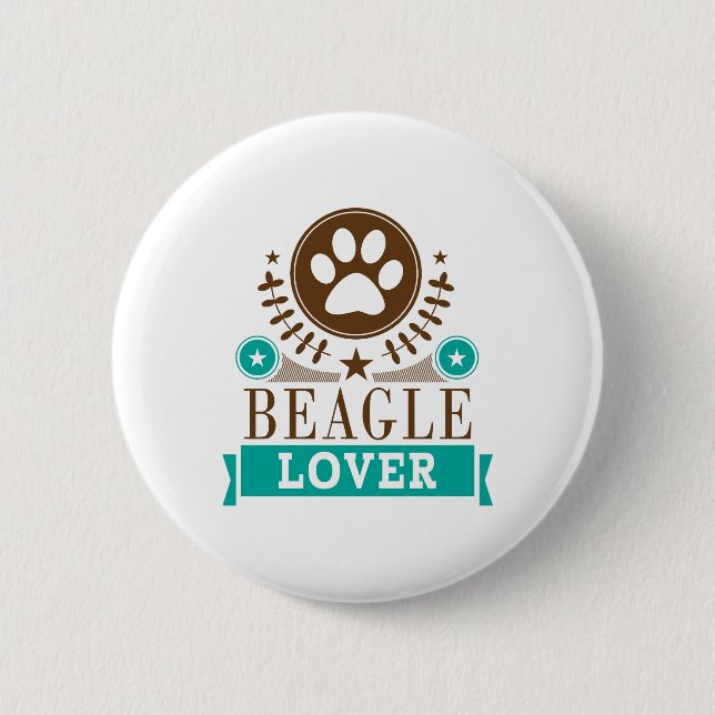 Chapa Redonda De 5 Cm Beagle Dog Lover (Anverso)