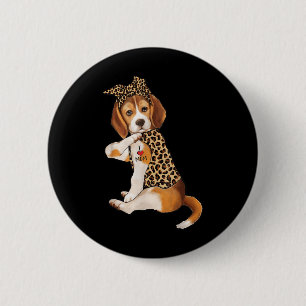 Chapa Redonda De 5 Cm Beagle Dog Lover Tee I Love Mom Tattoo Leopard Mot