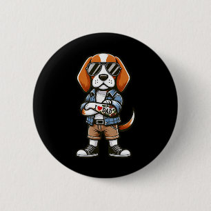 Chapa Redonda De 5 Cm Beagle I Love Dad Funny Dog Tattoo