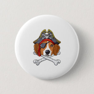 Chapa Redonda De 5 Cm Beagle Pirate Costume Jolly Roger Bandera Cruz de