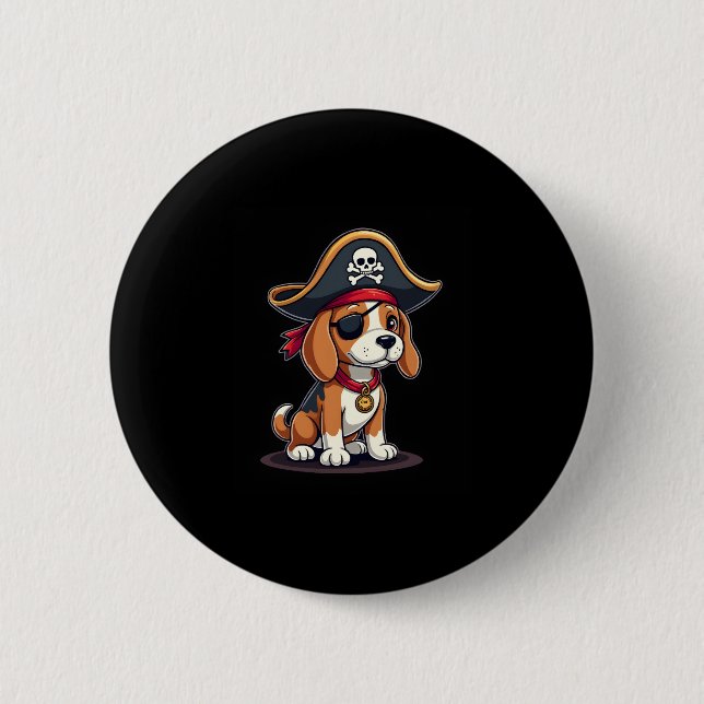 Chapa Redonda De 5 Cm Beagle Pirate Costume Jolly Roger Bandera Cruz de  (Anverso)