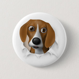 Chapa Redonda De 5 Cm Beagle que revienta hacia fuera