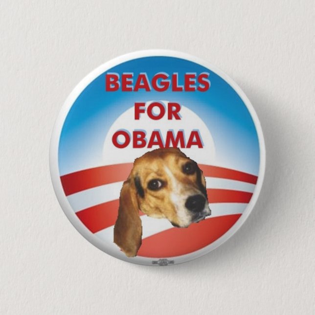 Chapa Redonda De 5 Cm Beagles para Obama (Anverso)