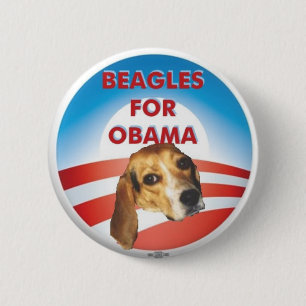 Chapa Redonda De 5 Cm Beagles para Obama