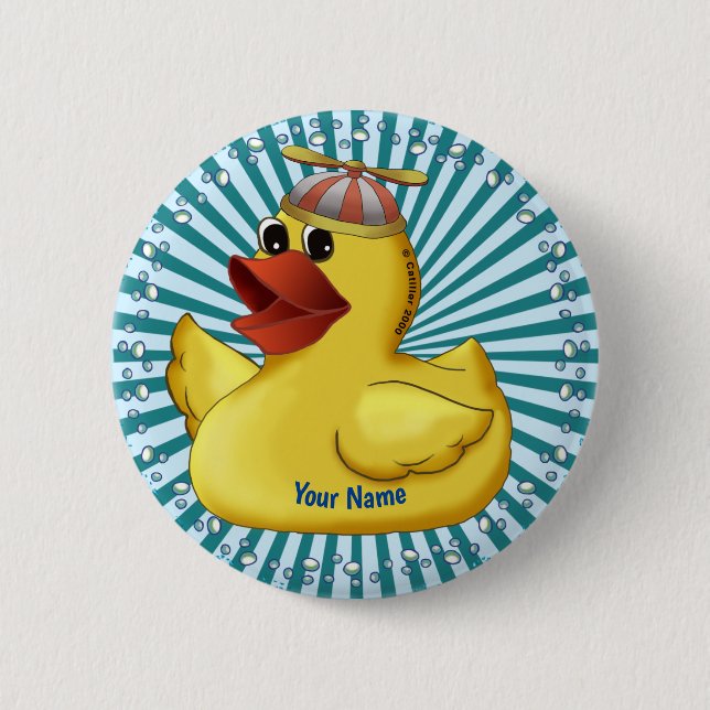Chapa Redonda De 5 Cm Beanie Gorra Rubber Duck (Anverso)
