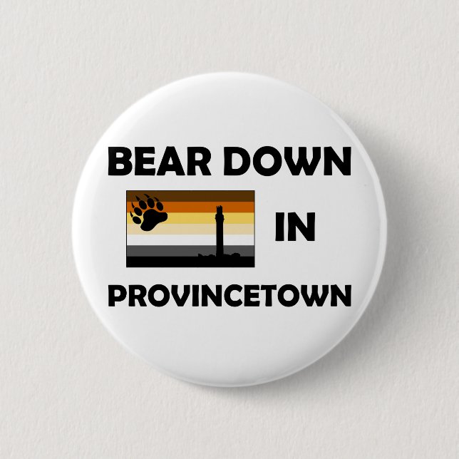 Chapa Redonda De 5 Cm Bear Down En Provincetown (Anverso)