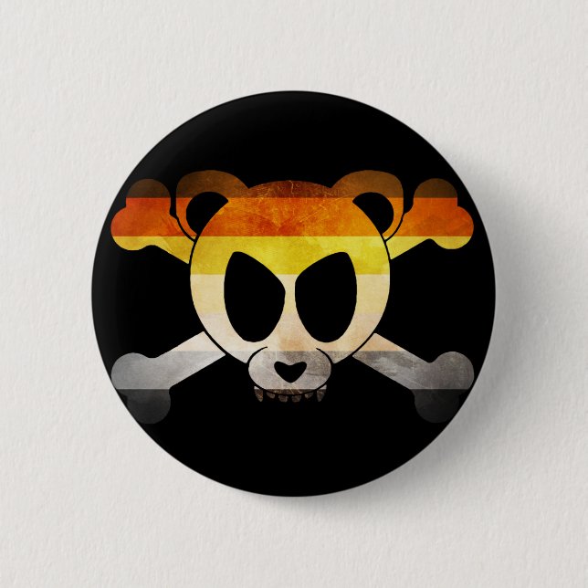 Chapa Redonda De 5 Cm Bear Flag Skull (Gay Badge) (Anverso)