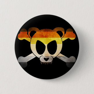 Chapa Redonda De 5 Cm Bear Flag Skull (Gay Badge)