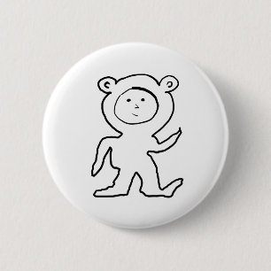Chapa Redonda De 5 Cm Bear Jammies Kid
