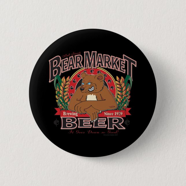 Chapa Redonda De 5 Cm Bear-Market-Beer (Anverso)