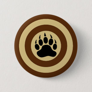 Chapa Redonda De 5 Cm Bear Paw in Super Hero Shield